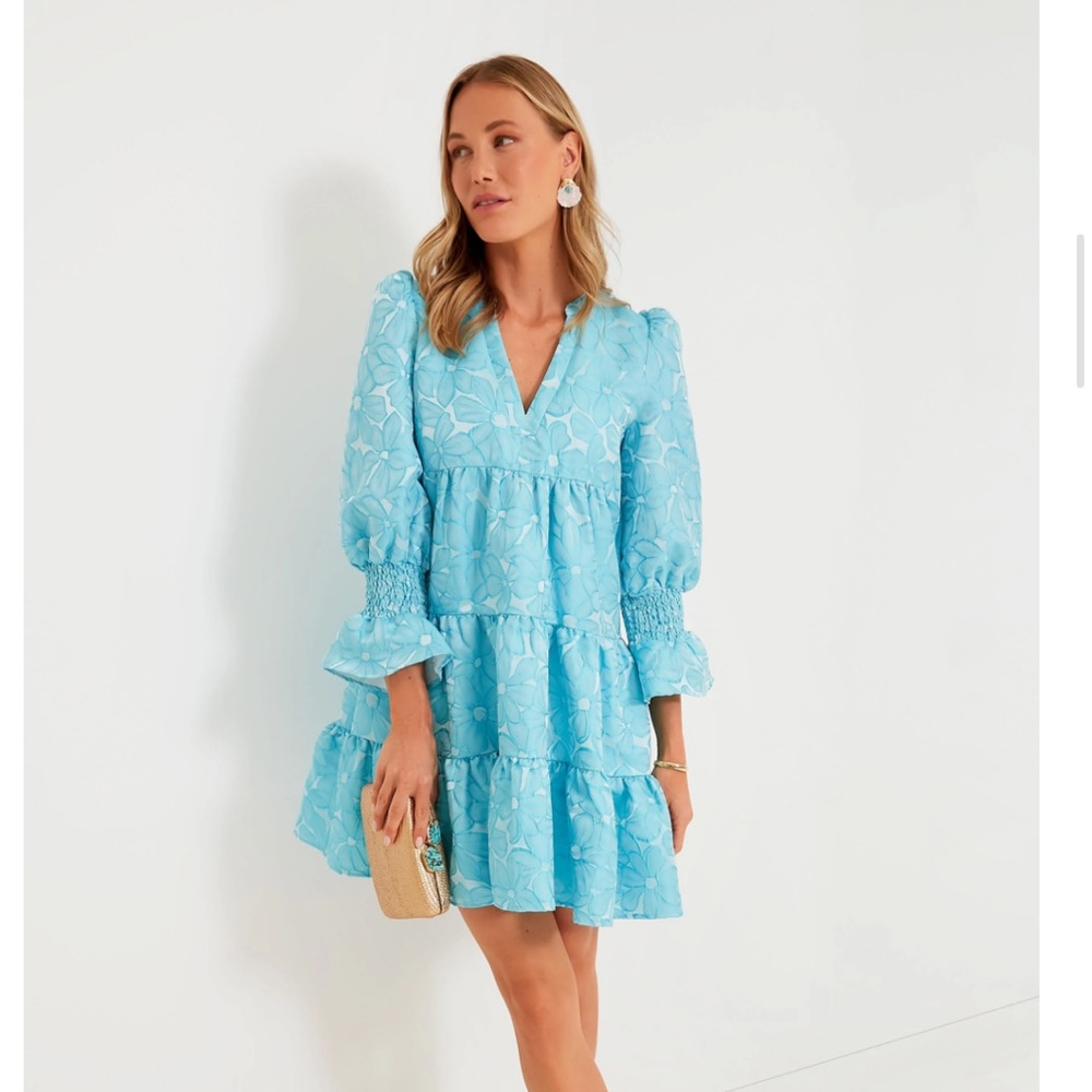 Tuckernuck-Blue Daisy Jacquard Kenzo Dress